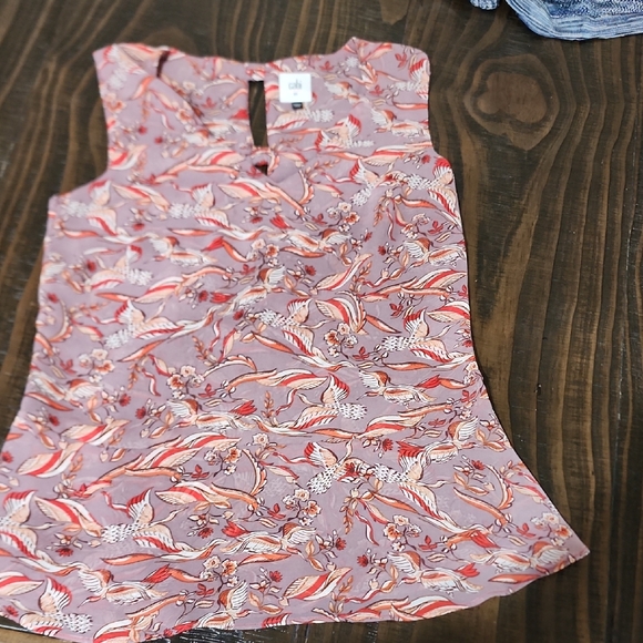 CAbi Tops - CAbi Purple and Red Bird Pattern Top